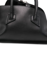 The Attico La Passeggiata Mini Leather Shopper Bag Black