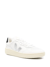 Veja V-90 Low-Top Leather Sneakers Silver Silver