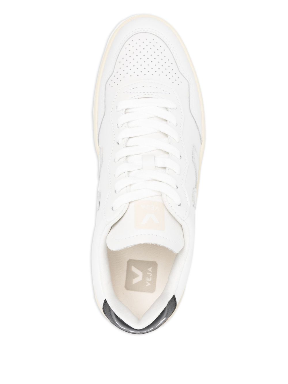 Veja V-90 Low-Top Leather Sneakers Silver Silver