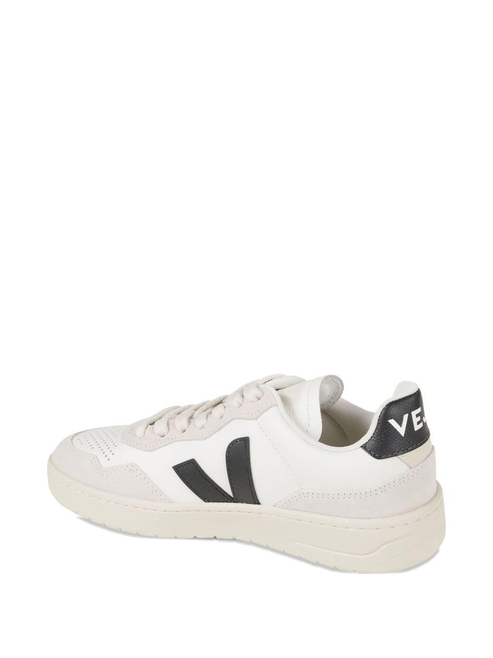 Veja V-90 Panelled Leather Sneakers Black black