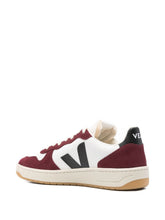 Veja V-10 Low-Top Perforated Leather Sneakers Red
