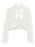 Alice + Olivia Ilaria Sequin-Embellished Bow Jacket White