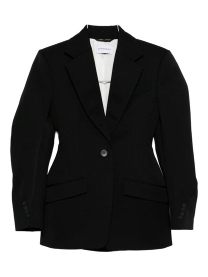 Givenchy Single-Breasted Wool Jacket Black Black