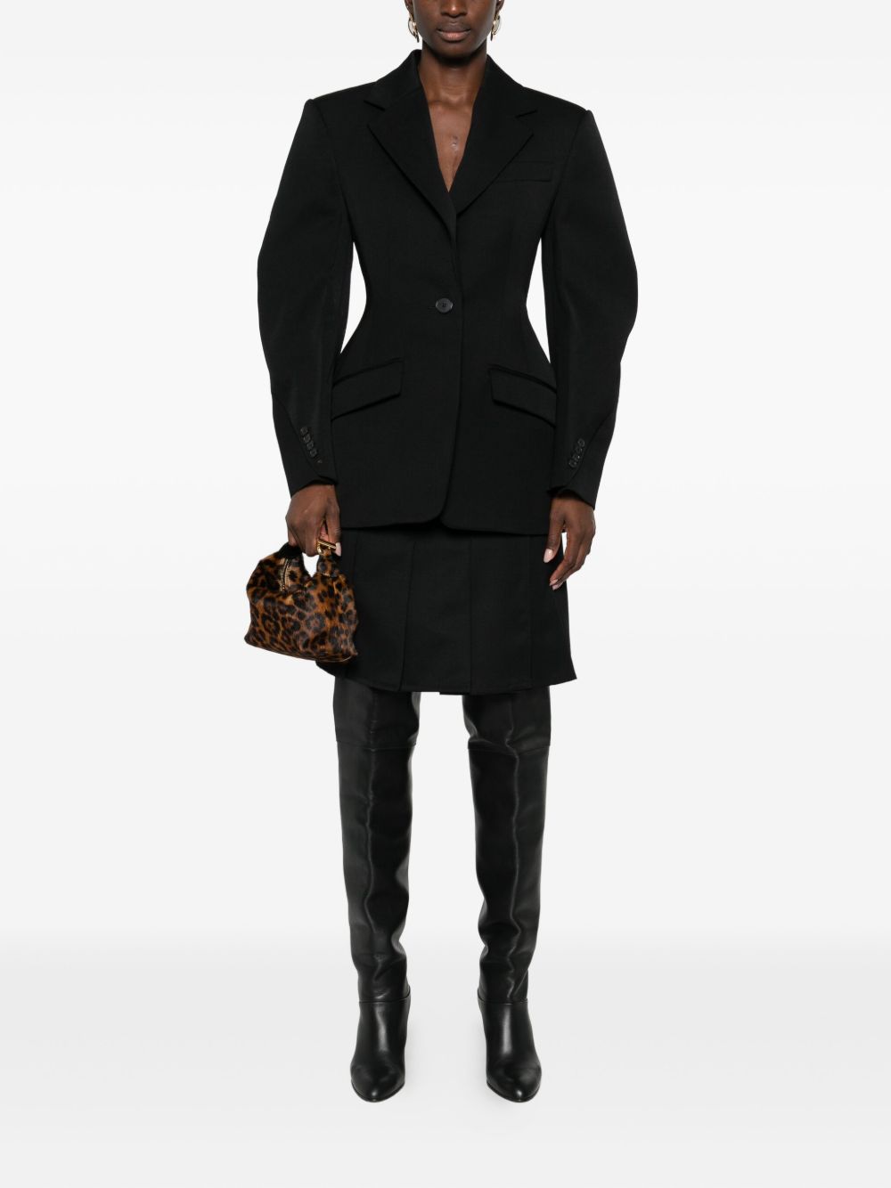 Givenchy Single-Breasted Wool Jacket Black Black