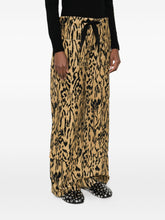Forte Forte Animal-Print Straight-Leg Trousers Brown