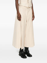 Zimmermann Wide-Leg Belted Wool Trousers Beige