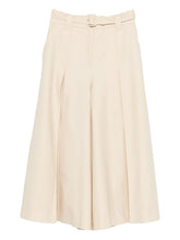Zimmermann Wide-Leg Belted Wool Trousers Beige