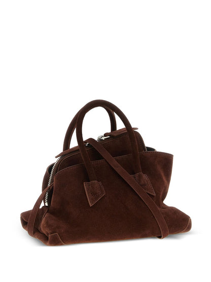 The Attico Mini La Passeggiata Suede Tote Bag Leather Brown