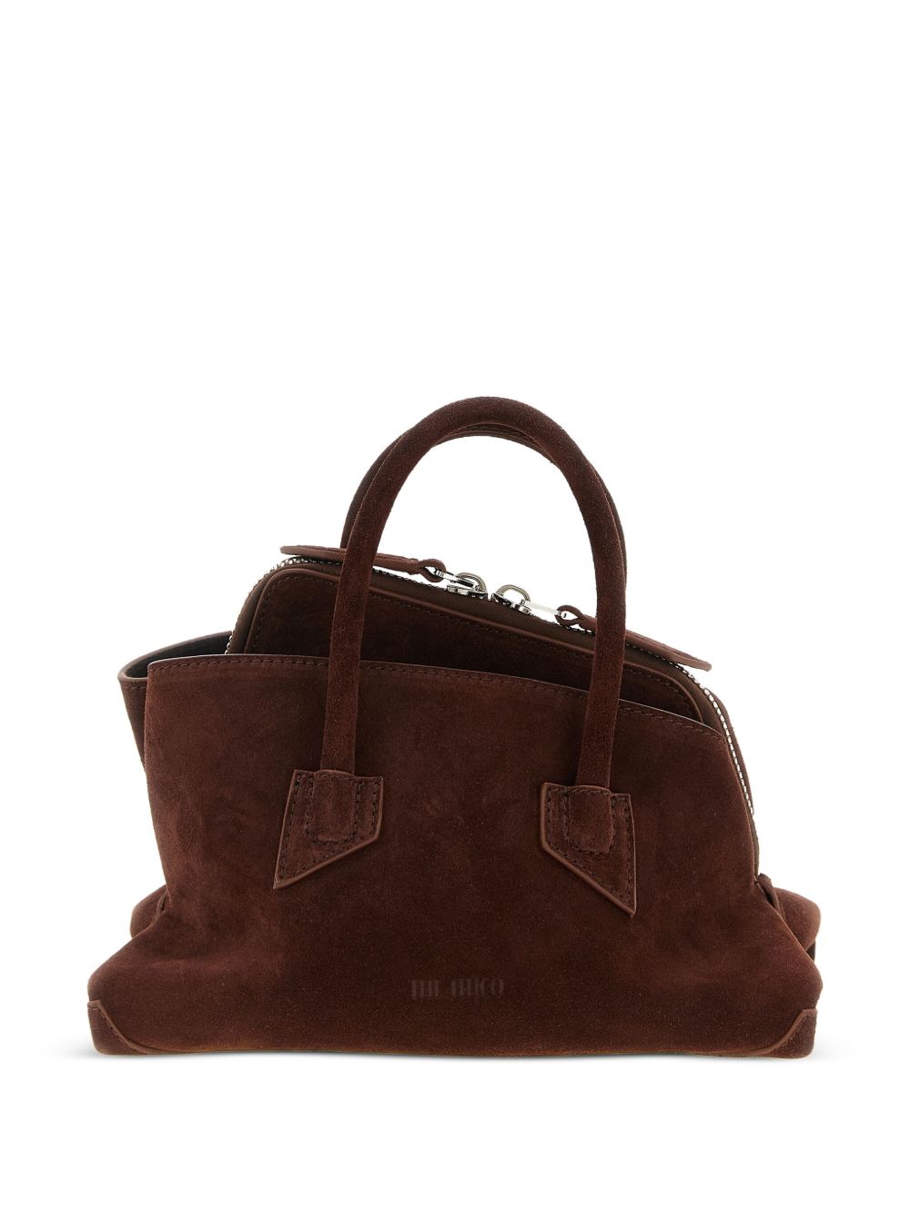 The Attico Mini La Passeggiata Suede Tote Bag Leather Brown