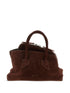 The Attico Mini La Passeggiata Suede Tote Bag Leather Brown