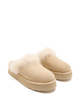 Ugg Australia Platform Slip-On Slippers with Logo Beige