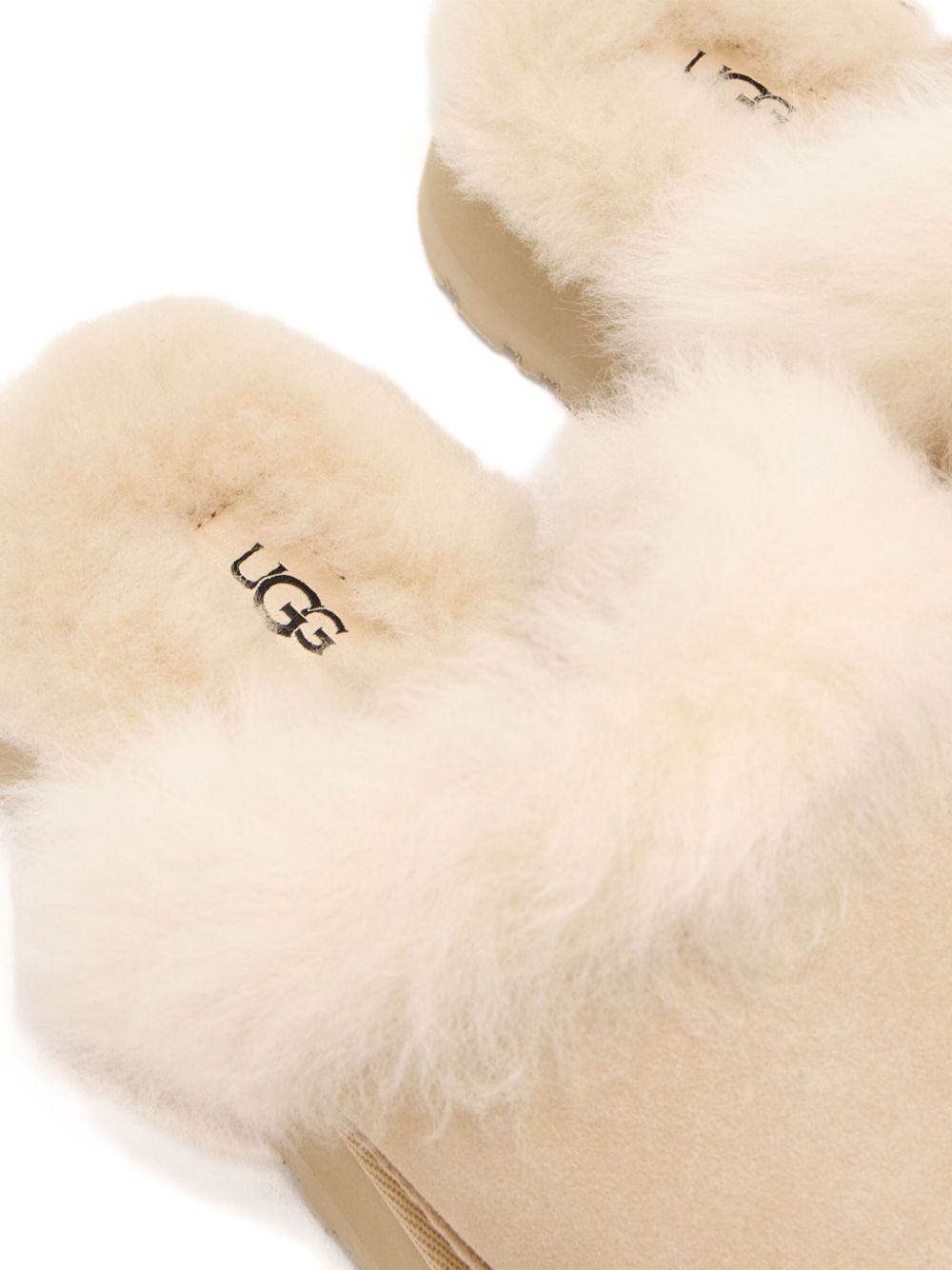 Ugg Australia Platform Slip-On Slippers with Logo Beige