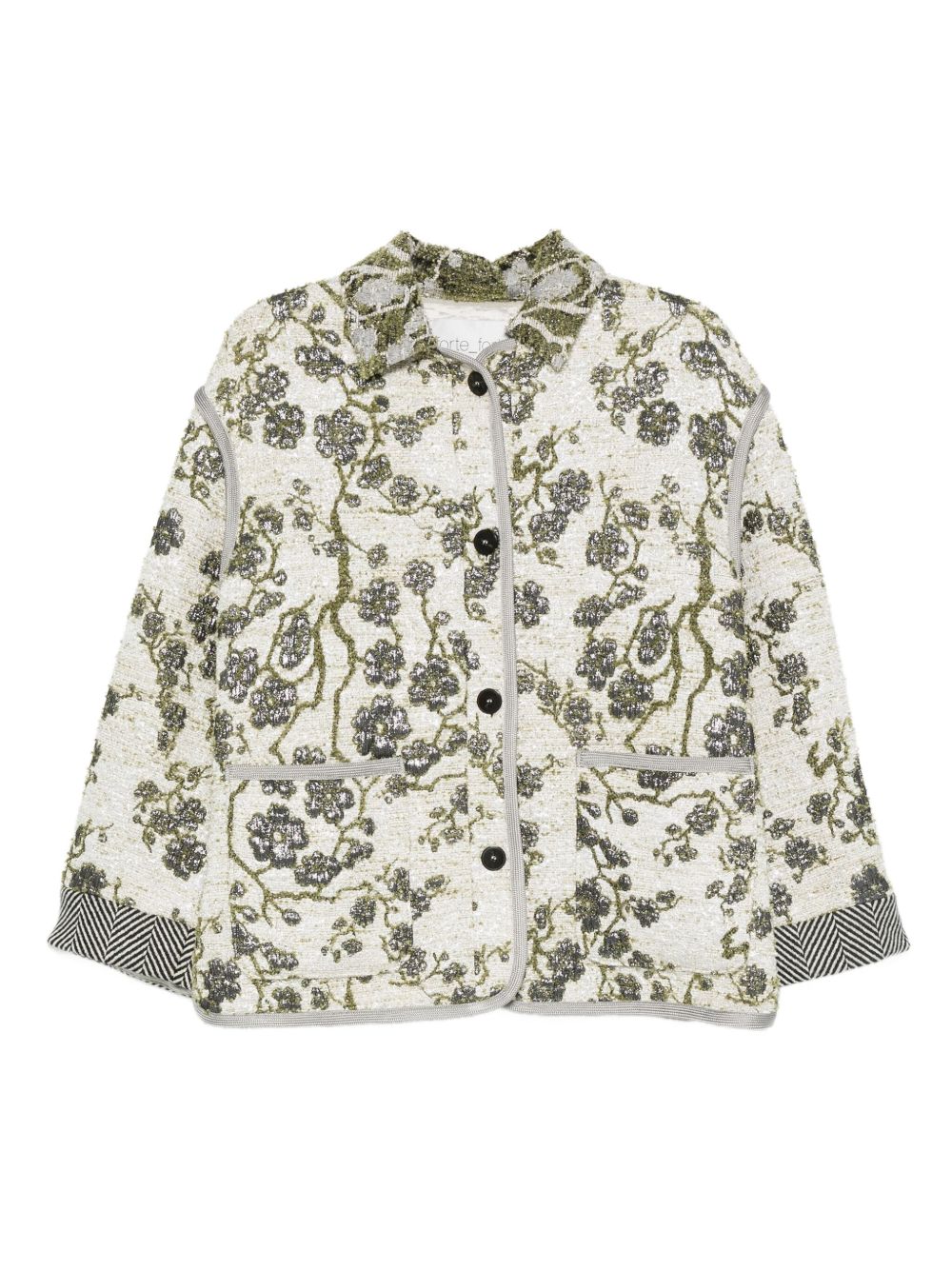 Forte Forte Floral Jacquard Single-Breasted Jacket Ivory ivory
