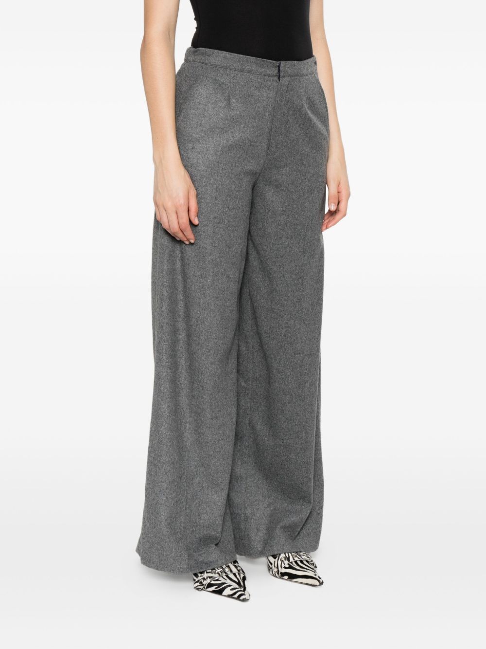 Forte Forte High-Waist Straight-Leg Trousers Grey