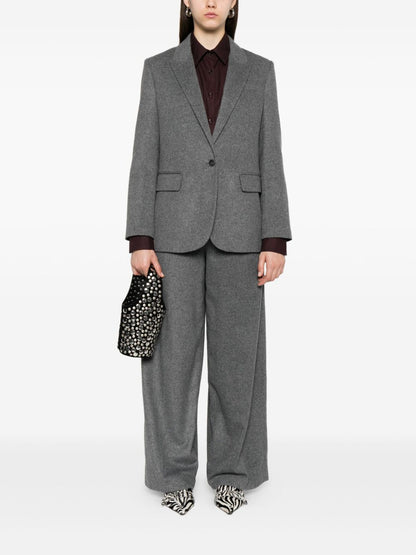 Forte Forte High-Waist Straight-Leg Trousers Grey