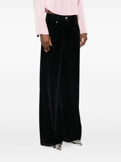 Forte Forte Velvet High-Waisted Five-Pocket Jeans Blue