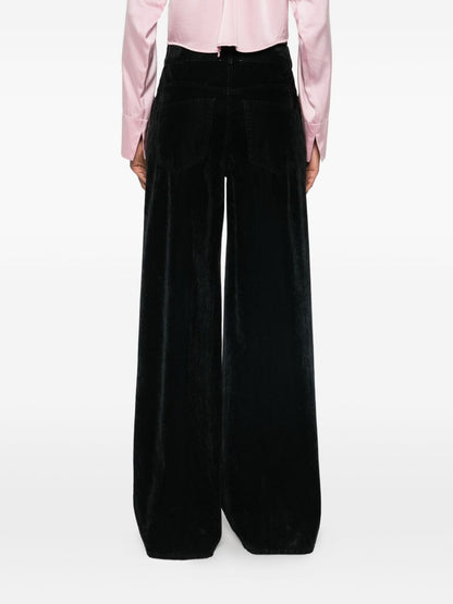 Forte Forte Velvet High-Waisted Five-Pocket Jeans Blue