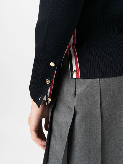 Thom Browne 4-Bar Milano Stitch Cardigan Blue