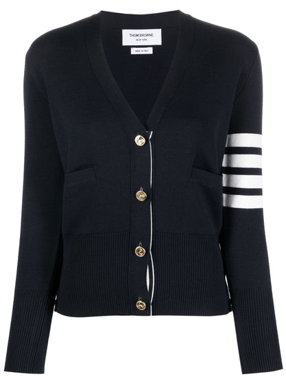Thom Browne 4-Bar Milano Stitch Cardigan Blue