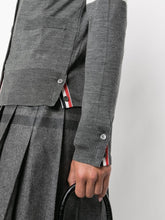 Thom Browne Fine Wool 4-Bar Stripe Cardigan Grey