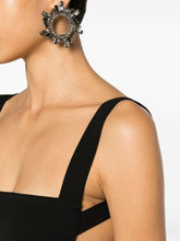 Solace London Joni Stretch-Crepe Square-Neck Maxi Dress Black