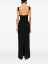Solace London Joni Stretch-Crepe Square-Neck Maxi Dress Black