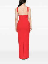 Solace London Joni Square-Neck Sleeveless Crepe Maxi Dress Red