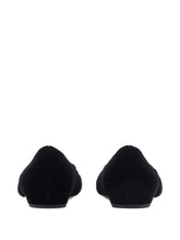 Emporio Armani Flat Velvet Point-Toe Flats Black