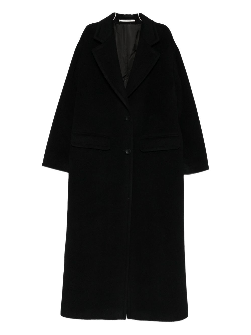 Tagliatore Single-Breasted Wool Coat with Notched Lapel Black