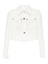 Elisabetta Franchi Double-Breasted Ivory Jacket with Patch Pockets Ivory