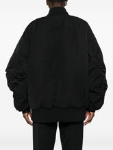 Dolce & Gabbana Matelassé Zip-Up Jacket with Ruched Sleeves Black Black