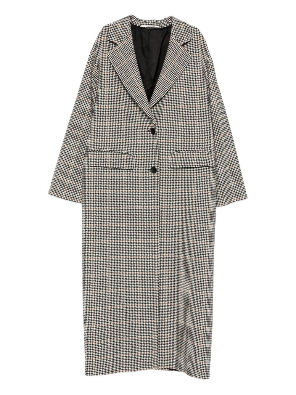 Tagliatore Single-Breasted Wool Check Coat Black
