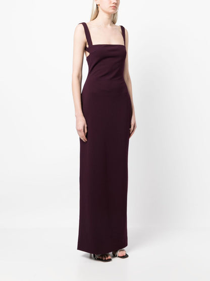 Solace London Joni Square-Neck Floor-Length Maxi Dress Purple