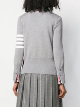 Thom Browne 4-Bar Wool Milano Stitch Cardigan Light Grey