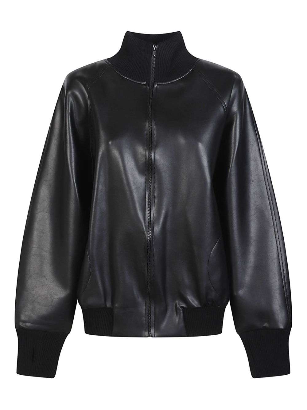 Norma Kamali High Neck Black Zip-Up Coat Black