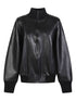 Norma Kamali High Neck Black Zip-Up Coat Black