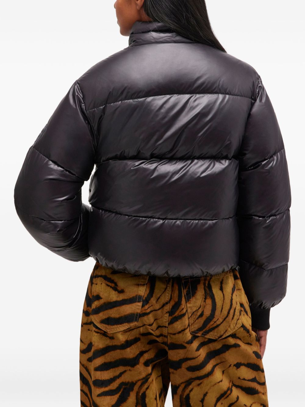 Ganni High-Neck Recycled Nylon Puffer Jacket Black Black