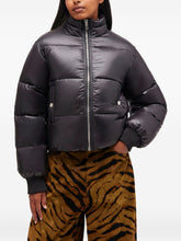 Ganni High-Neck Recycled Nylon Puffer Jacket Black Black