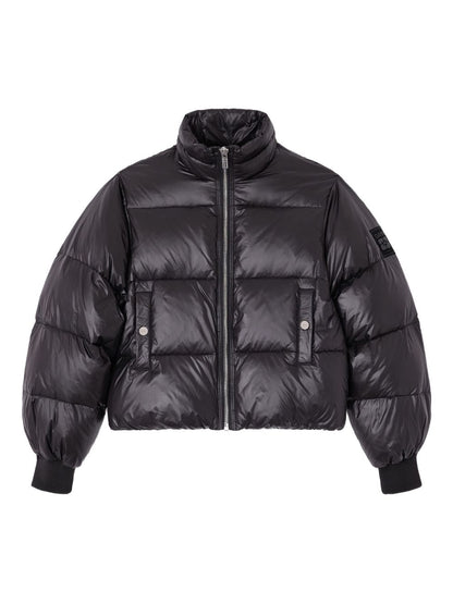 Ganni High-Neck Recycled Nylon Puffer Jacket Black Black