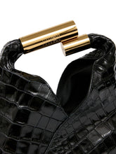 MM6 Maison Margiela Japanese Small Croc-Embossed Leather Handbag Black