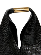 MM6 Maison Margiela Japanese Medium Croc-Embossed Leather Handbag Black