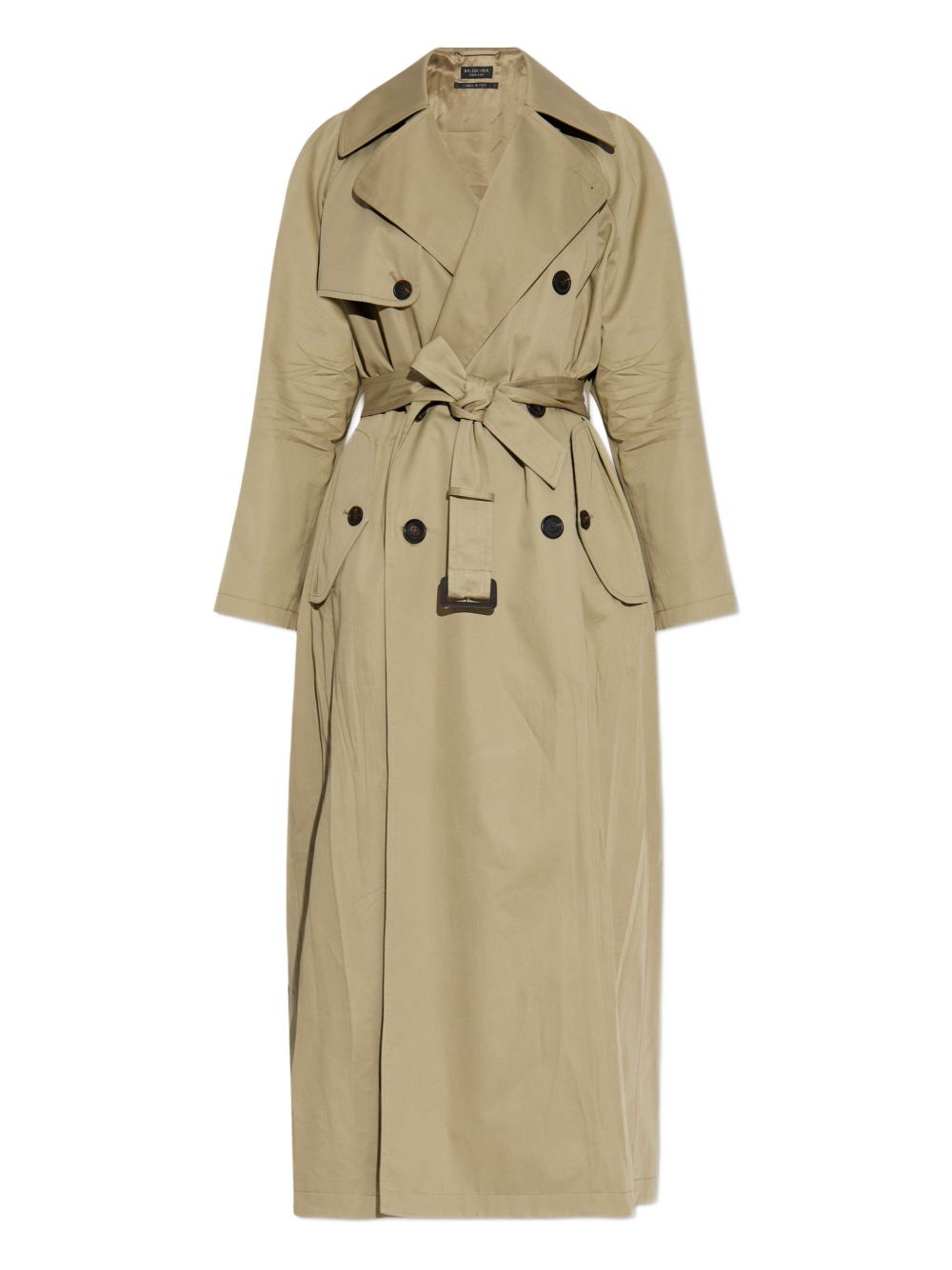 Balenciaga Double-Breasted Belted Trench Coat Beige Beige