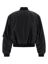 Balenciaga Padded Recycled Nylon Bomber Jacket Black Black