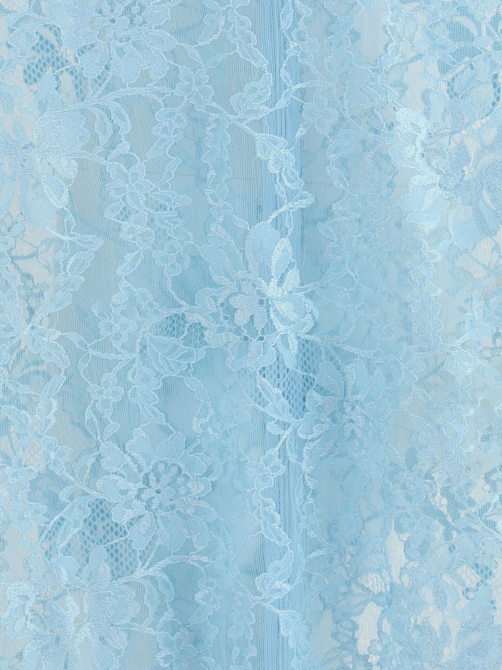 Valentino Floral Lace High-Neck Bodysuit Clear Blue