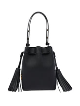 Valentino Garavani Calf Leather Drawstring Shoulder Bag Black