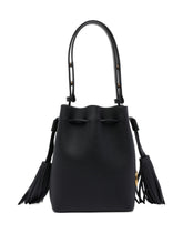 Valentino Garavani Calf Leather Drawstring Shoulder Bag Black