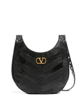 Valentino Garavani Hoboho Small Chevron-Quilted Leather Shoulder Bag Black Black