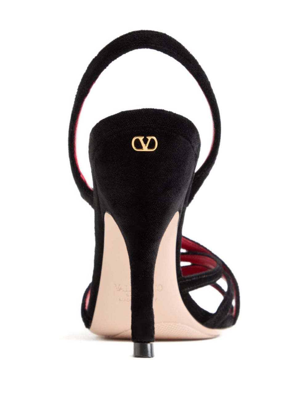 Valentino Garavani Fetishique Crisscross Velvet Sandals Black