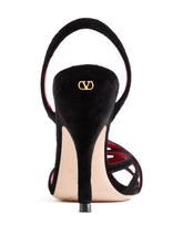 Valentino Garavani Fetishique Crisscross Velvet Sandals Black