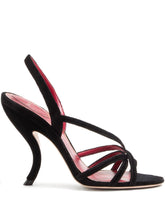Valentino Garavani Fetishique Crisscross Velvet Sandals Black